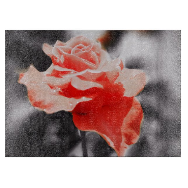 Tabla De Cortar Flores de Rosa románticas #3 (Anverso)