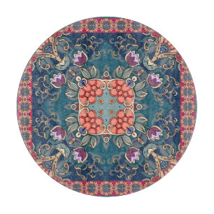 Tabla De Cortar Flores de tulipán de lino, marco floral ornamental