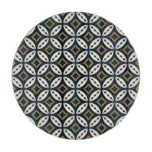 Tabla De Cortar Flores geométricas sin foco: patrón colorido.