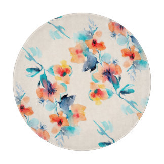 Tabla De Cortar Flores hibiscus: Patrón de Ilustracion acuarela