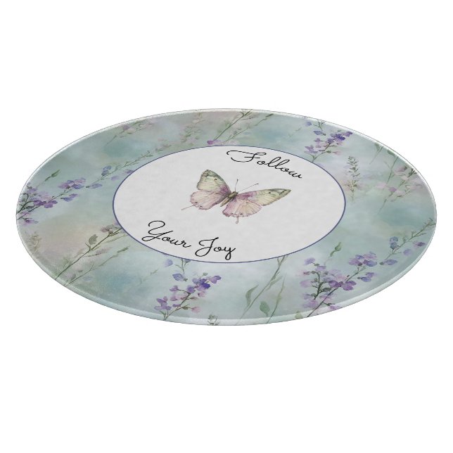 Tabla De Cortar Flores lilas bonitas románticas   (Borde)