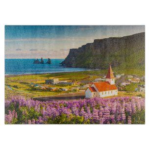 Tabla De Cortar Flores   Lupines en flor en el sur de Islandia