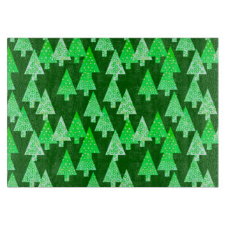 Tabla De Cortar Flores modernas árboles de Navidad - verde pino