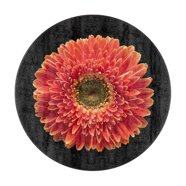 Tabla De Cortar Flores | Naranja Gerbera Daisy (Anverso)