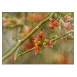 Tabla De Cortar Flores naranjas