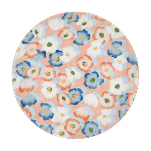 Tabla De Cortar Flores pequeñas de color de agua: Patrón de vintag