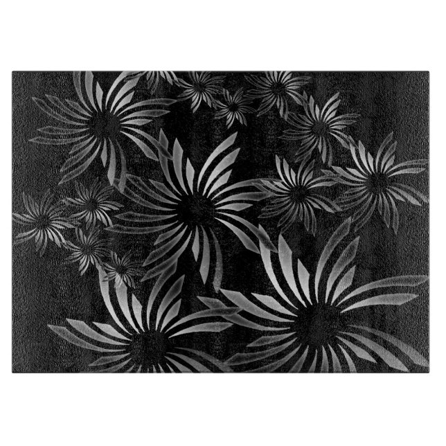 Tabla De Cortar Flores plateadas (Anverso)