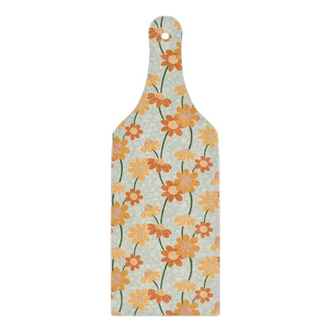 Tabla De Cortar Flores retro de los años 70 apagadas (Anverso)