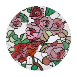 Tabla De Cortar Flores rojas brillantes y moderadas