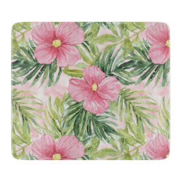 Tabla De Cortar Flores rosa tropical