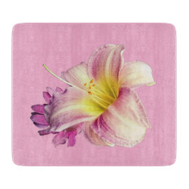 Tabla De Cortar Flores rosadas