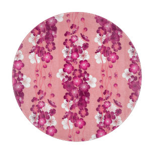 Tabla De Cortar Flores rosadas de rosa: fondo sin costuras.