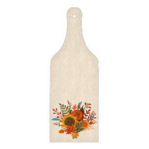 Tabla De Cortar Flores rusticas de otoño