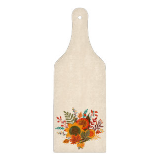 Tabla De Cortar Flores rusticas de otoño