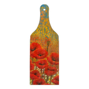 Tabla De Cortar Flores silvestres, amapolas y margaritas Felices C