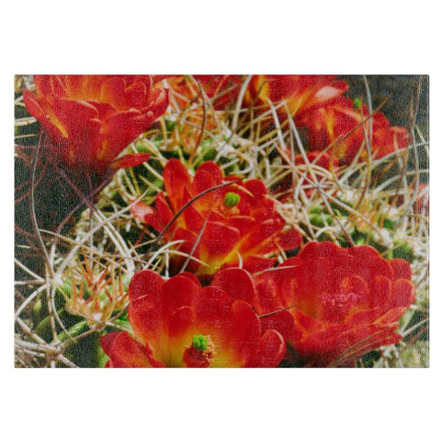 Tabla De Cortar Flores silvestres de cactus Copa de Clarete (Anverso)