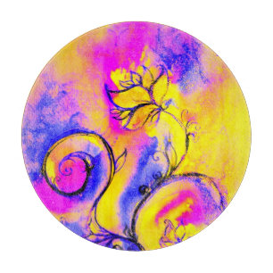 Tabla De Cortar FLORES SIMILARES Fantasía floral azul rosado amari