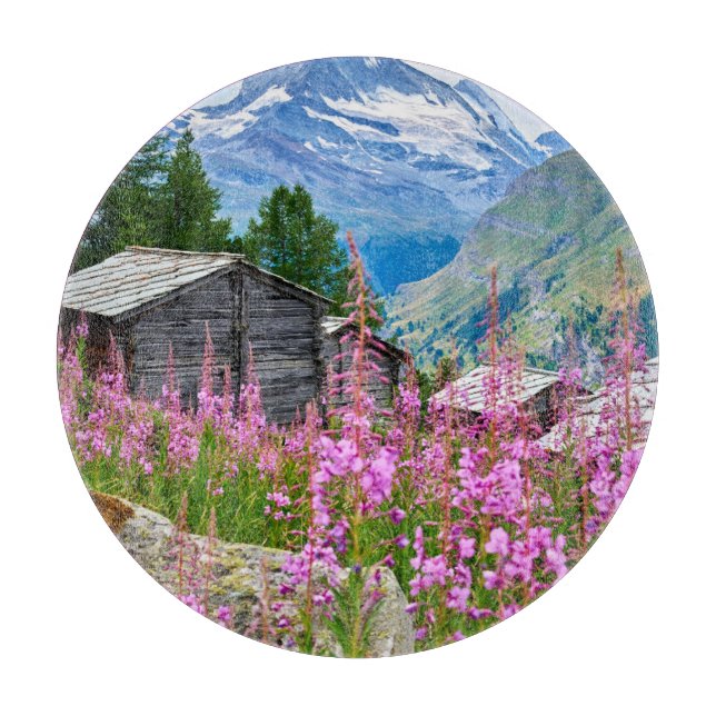 Tabla De Cortar Flores | Summer Matterhorn Suiza (Anverso)