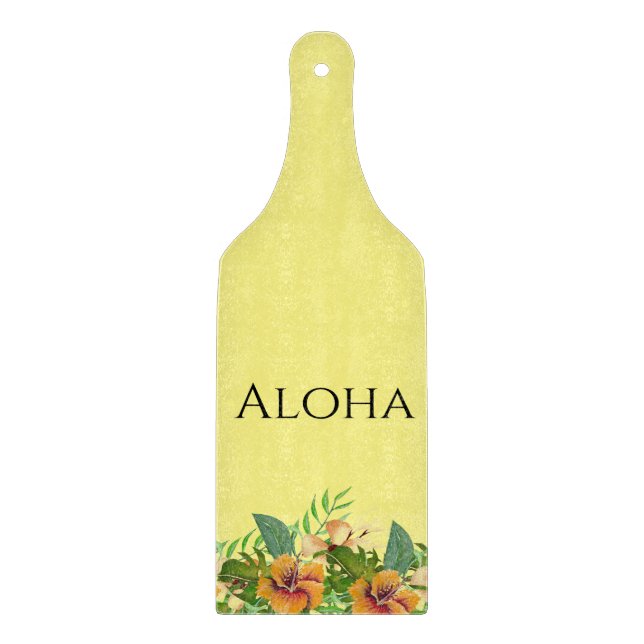 Tabla De Cortar Flores Tropicales Aloha (Anverso)