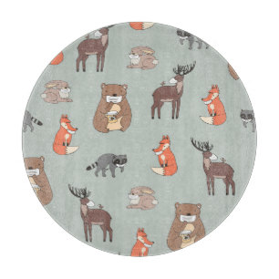 Tabla De Cortar Flores tropicales artísticas, sin costuras vintage