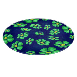 Tabla De Cortar Flores verdes y extravagantes bailan sobre fondo a