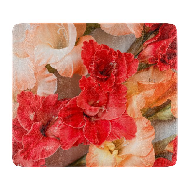 Tabla De Cortar flores vibrantes de gladiolo (Anverso)
