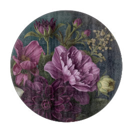 Tabla De Cortar Flores Vintage Oscuras