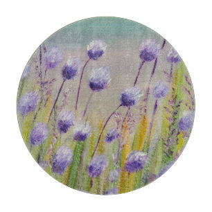 Tabla De Cortar Flores violetas
