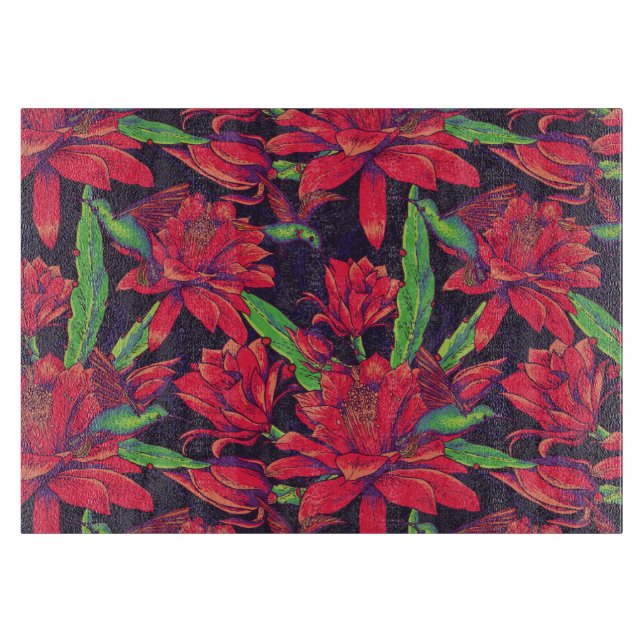 Tabla De Cortar Flores Y Aves Humeantes (Anverso)