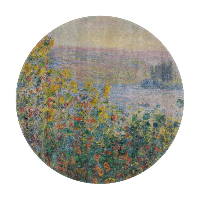 Tabla De Cortar Flower Beds at Vétheuil, Impressionist Landscape (Anverso)