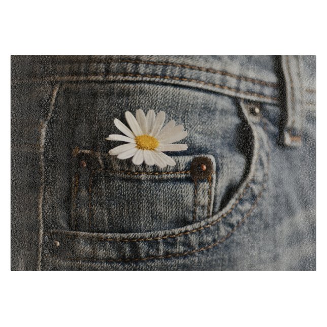 Tabla De Cortar Flowers | Daisy in Jeans Pocket (Anverso)