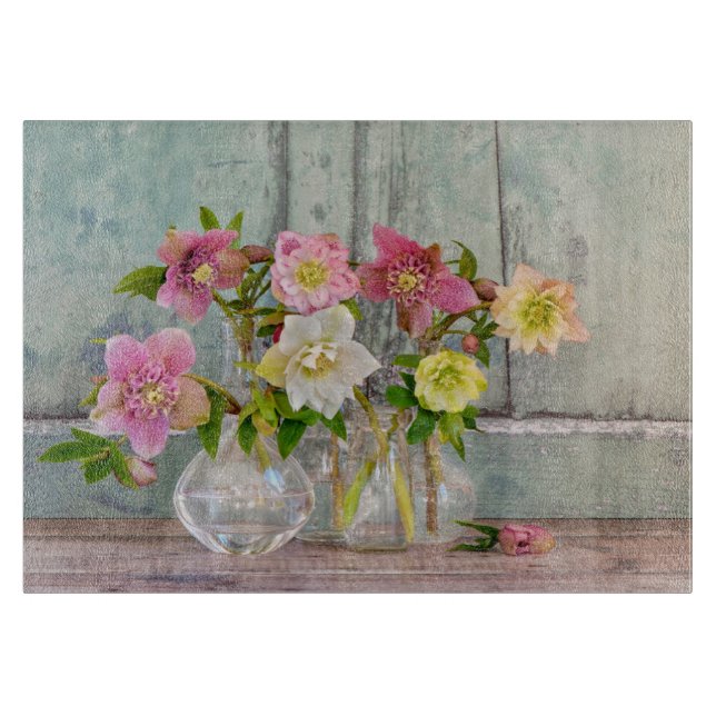 Tabla De Cortar Flowers | Hellebores in Vases (Anverso)