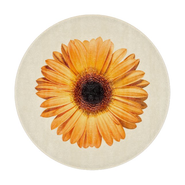 Tabla De Cortar Flowers | Orange Gerbera (Anverso)
