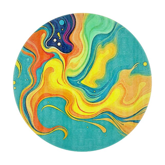 Tabla De Cortar Fluidez de Alegría: Ondas Abstractas (Anverso)
