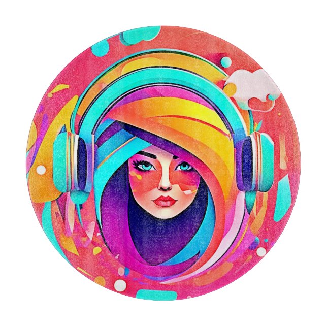 Tabla De Cortar Flujo vibrante de música (Anverso)