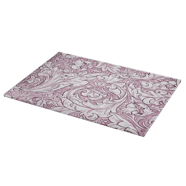 Tabla De Cortar Follaje barroco ornamentado rosa  (Borde)