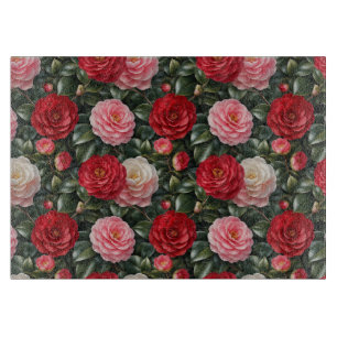 Tabla De Cortar Follaje de flor de camelia de lujo
