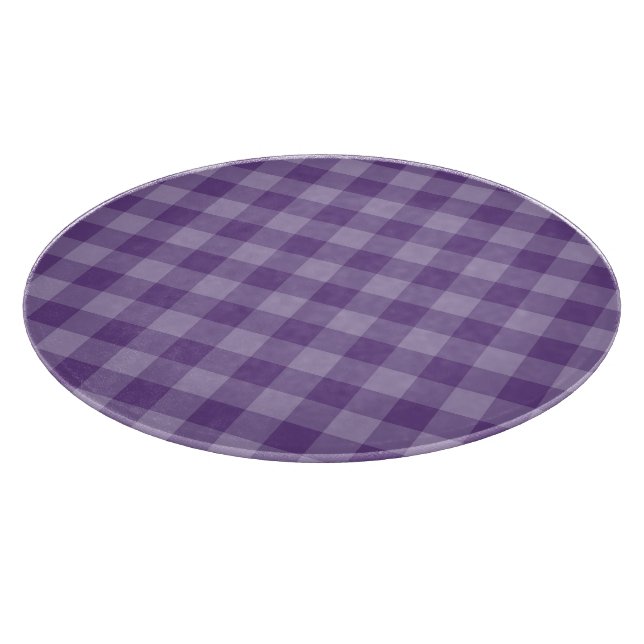 Tabla De Cortar Fondo a cuadros violeta (Borde)