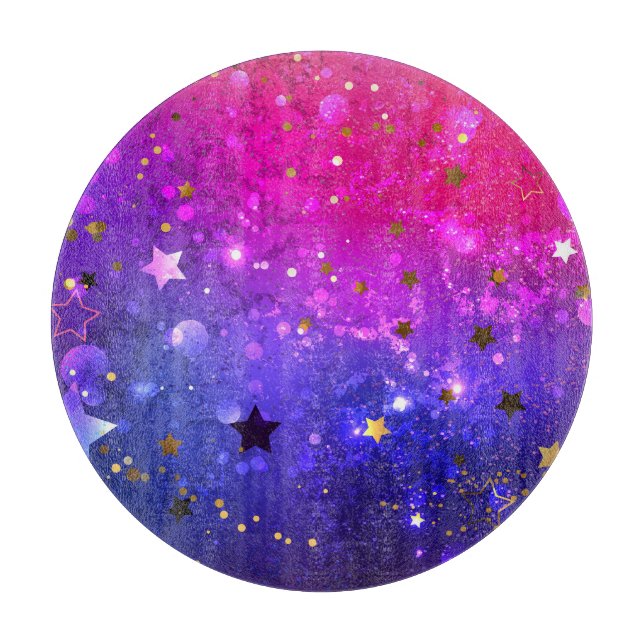 Tabla De Cortar Fondo azul rosa brillante (Anverso)