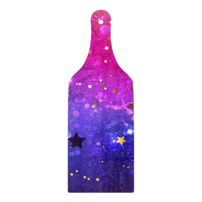 Tabla De Cortar Fondo azul rosa brillante (Anverso)