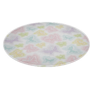 Tabla De Cortar Fondo con las mariposas en acuarela