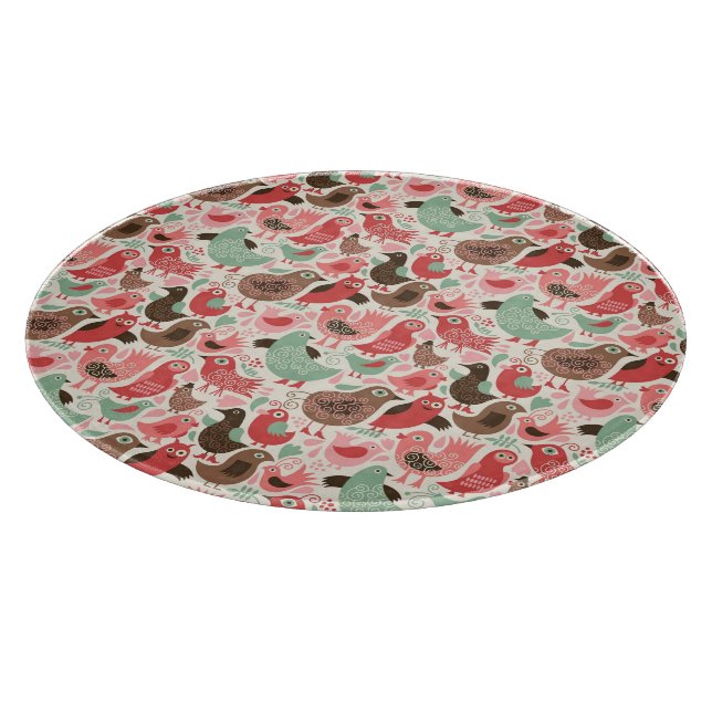 Tabla De Cortar fondo con los pájaros lindos (Borde)