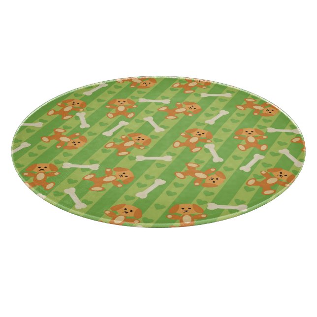 Tabla De Cortar fondo con los perros y los huesos (Borde)