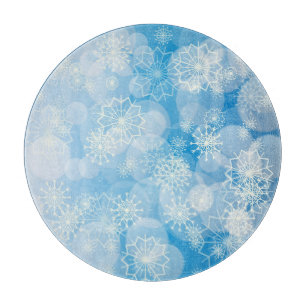 Tabla De Cortar Fondo de copo de nieve  