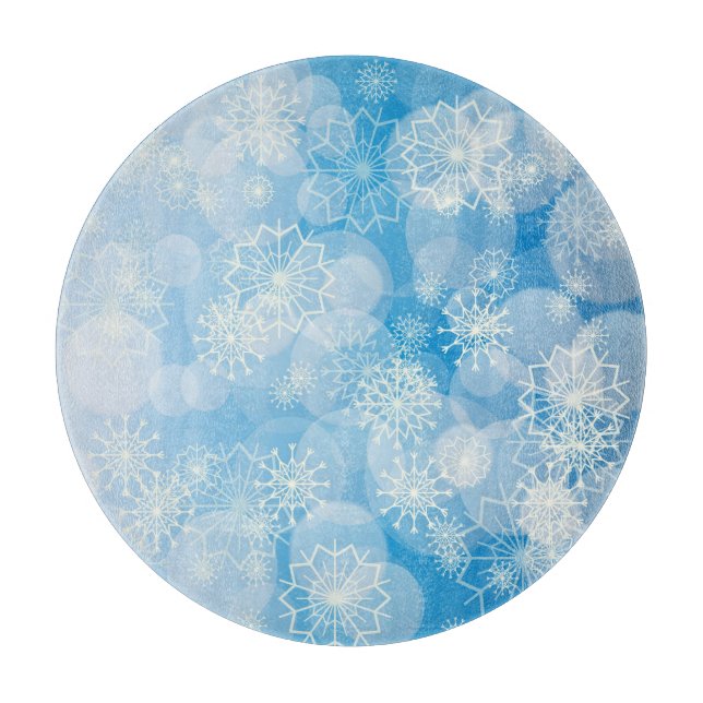 Tabla De Cortar Fondo de copo de nieve   (Anverso)