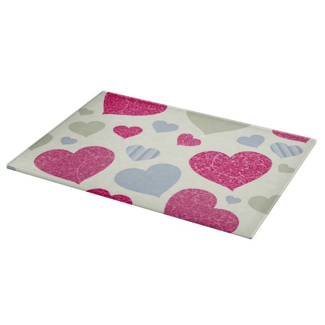 Tabla De Cortar Fondo de los corazones (Borde)