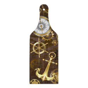 Tabla De Cortar Fondo de madera con caballito de mar mecánico