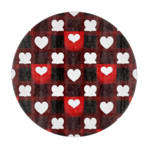 Tabla De Cortar Fondo de patrón de corazón rojo sin costuras