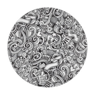Tabla De Cortar Fondo de Vintage de Doodles de Música