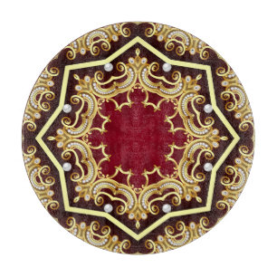 Tabla De Cortar Fondo del marco de color dorado de la Perla